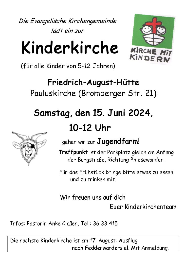 Kinderkirche am 15. Juni